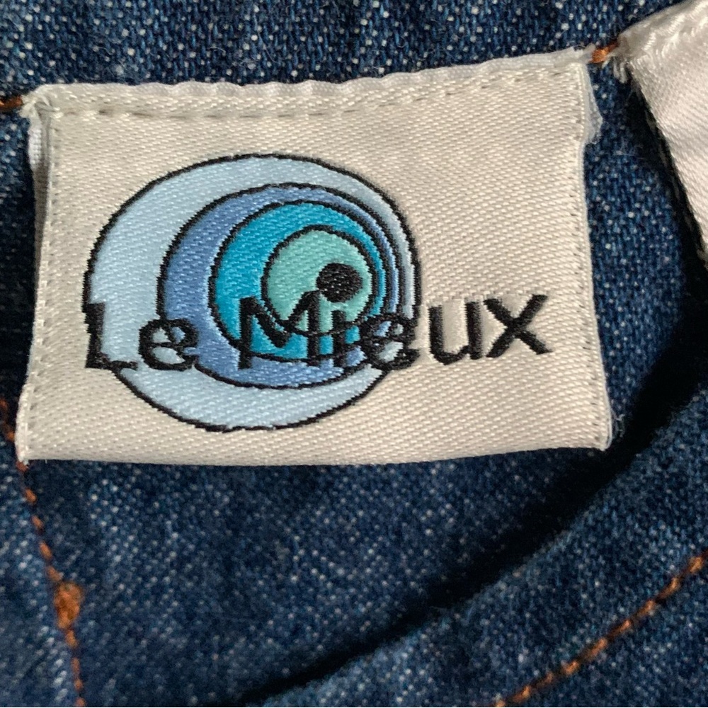 Le Mieux Women’s Sleeveless Blue Denim Top Fringe Hem Sz L - Picture 6 of 9